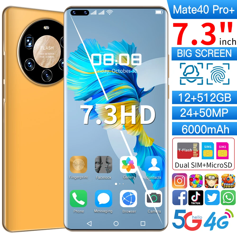  Смартфон Mate 40 Pro 12 + 512 ГБ 7 3 дюйма 6000 мА · ч Android 10