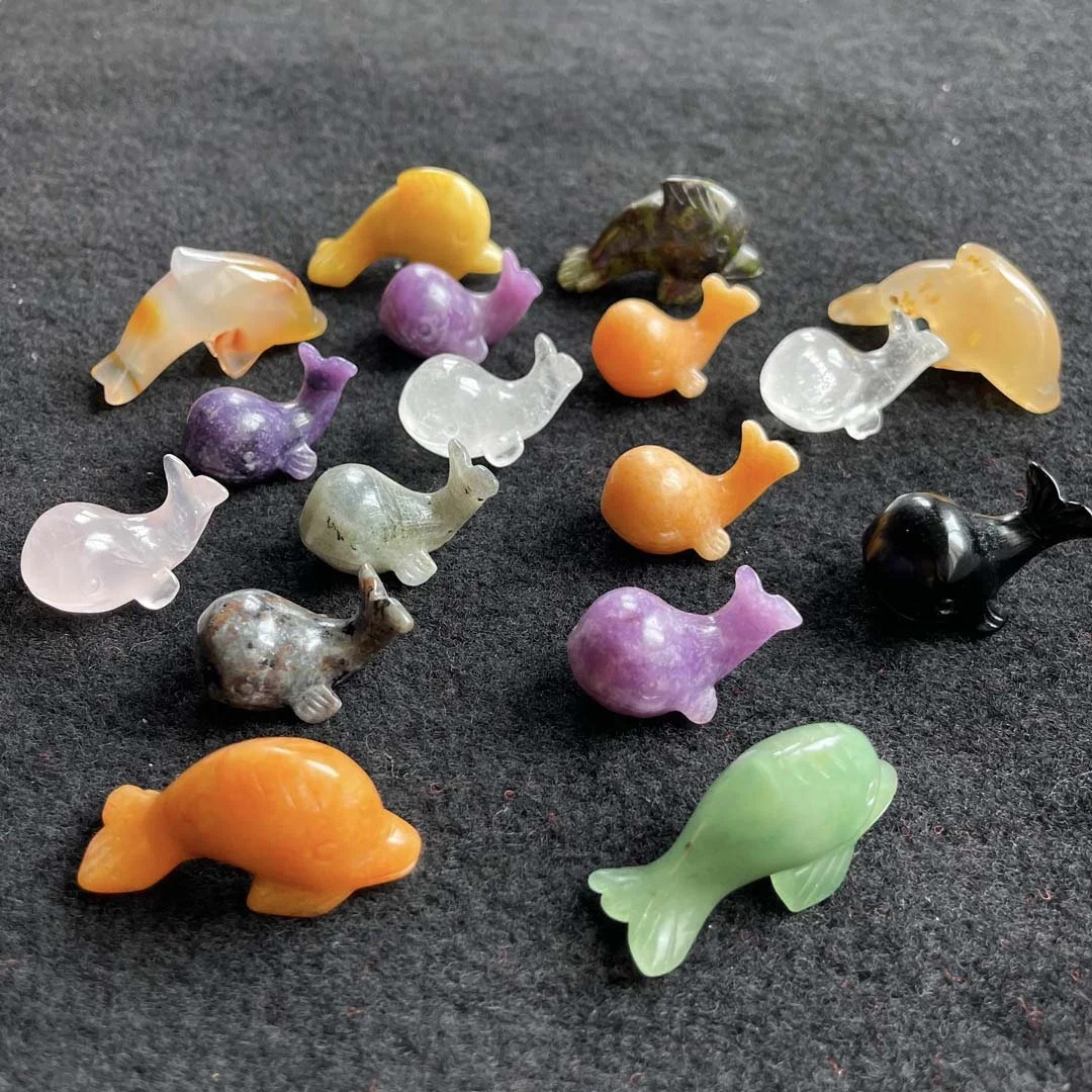 Оптовая продажа натуральный кристалл обсидиановый КИТ смесь материала лабрадорит дельфин в подарок