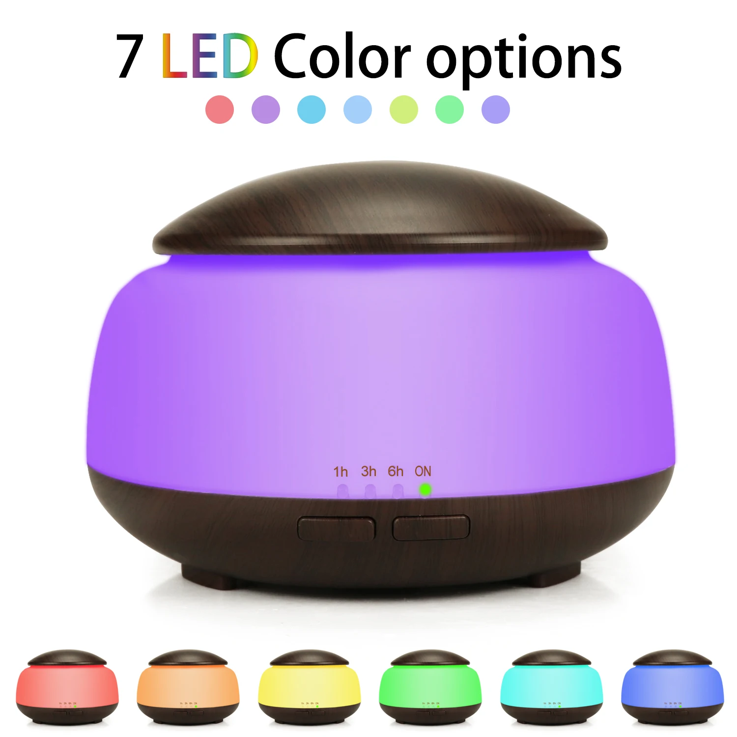 
Factory Direct Sale 300ml Woodgrain Ultrasonic Diffuser Humidifier Timing Function Aroma Diffuser For Essential Oil 