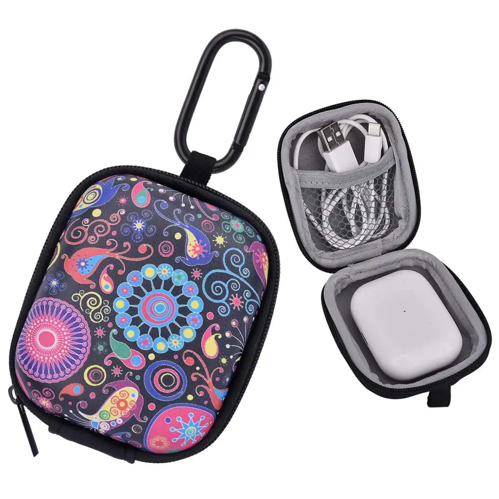 
Custom Printing Leather Hard Moulded Portable Earbud Earphone Pouch Eva Headphone Case 