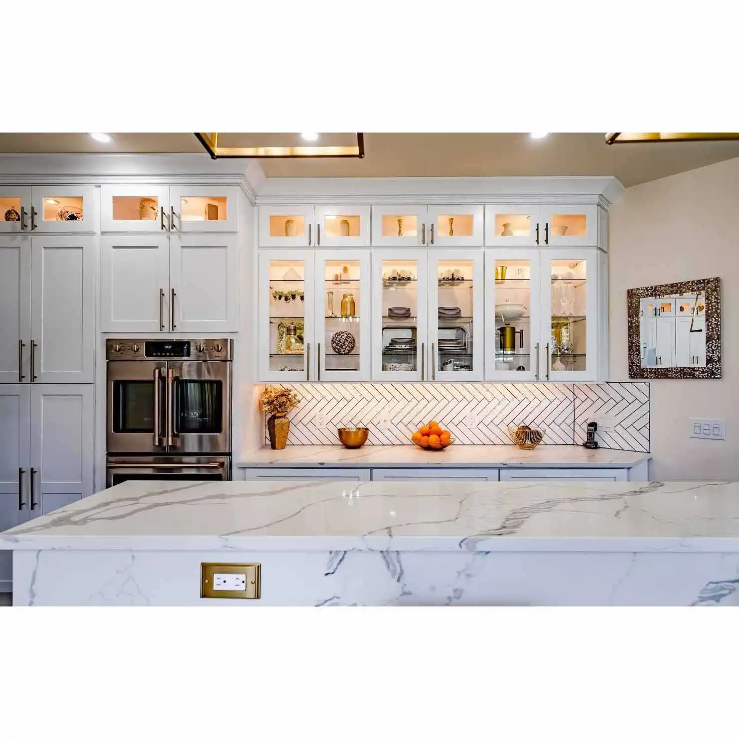 Customized American style Modern kitchen design cabinet kitchen furniture paint wooden kitchen