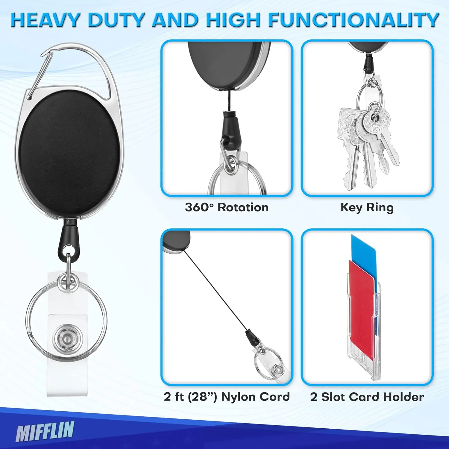 Wholesale Doctor Nurse Exhibition Office Staff Retractable Badge Reel Easy To Pull Yoyo With Id Name Tag Card Holder