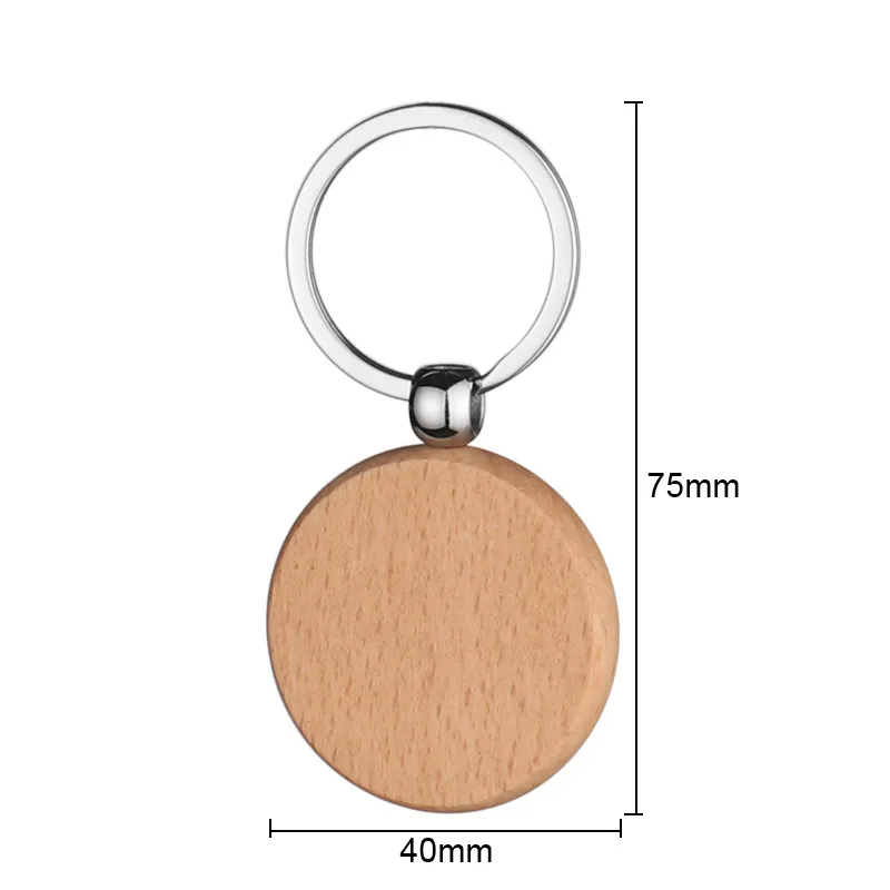Customizable LOGO Blank Wooden Key Chain Rectangle Wood Blanks for Key Chains Wood Engraving Blanks for DIY Gift Crafts