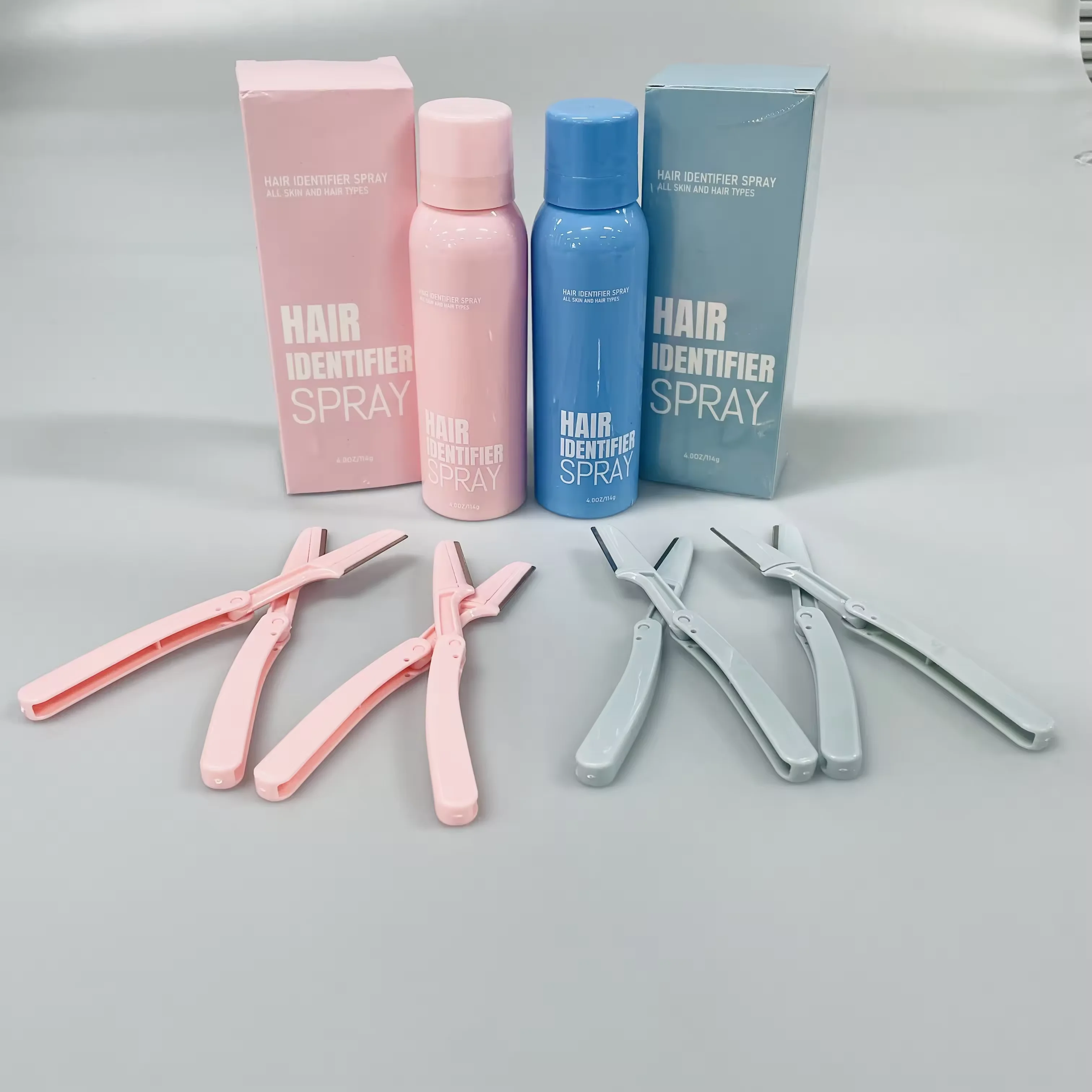 Hair Identifier Spray Shaving Facial Hair Smooth Skin Care Spray with 4 Razors LOW MOQ Private Label Face Care Spray