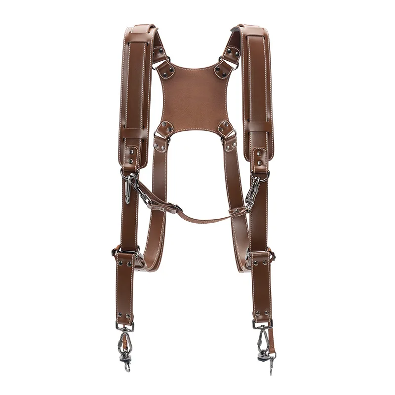 Cwatcun H90 2.0 Genuine Leather Camera Shoulder Neck Strap Camera Custom Logo Dual Shoulder Belt Easy Carry Two Camera