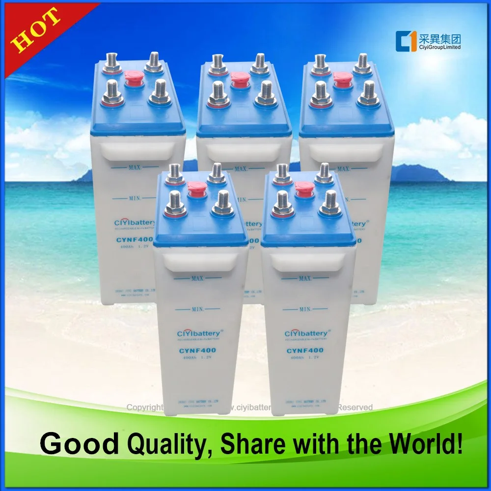 Longest Life Solar Battery 1.2V 400AH 200Ah Nickel Iron Battery for Sale