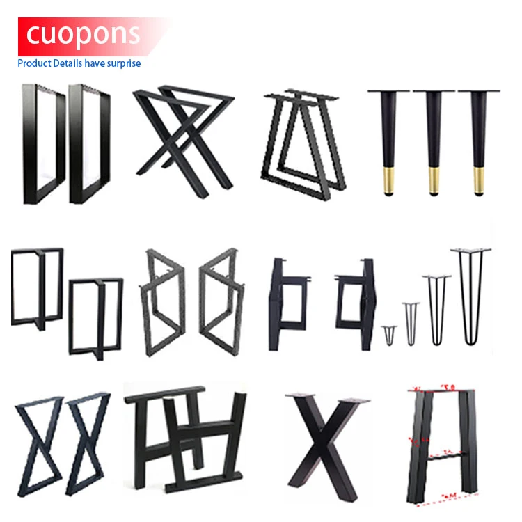 Toco High Quality Cheap Aluminum Metal Furniture Legs Gold Sofa Kitchen Feet Coffee Table Adjust Leg Black