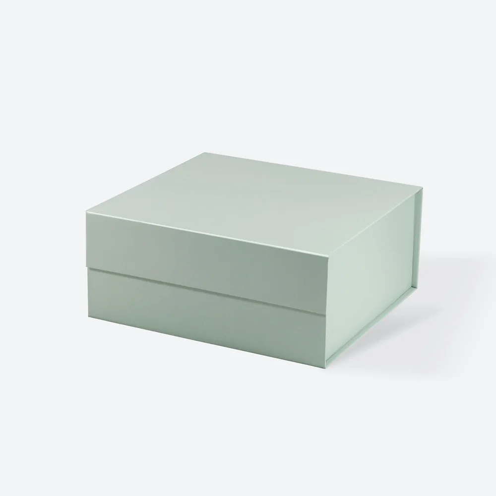 New Sage Green Color Medium Square Magnetic Closure Collapsible Present Packaging Gift Box