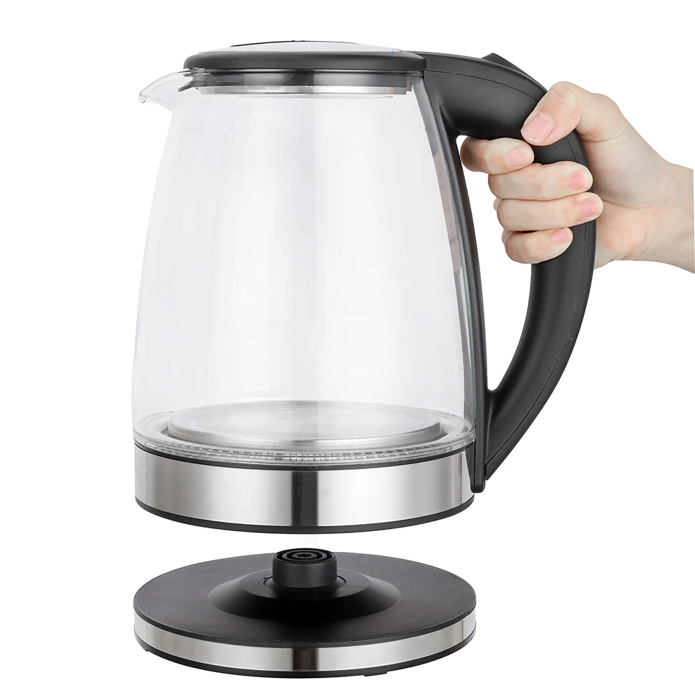 In stock wholesale 2.0l  electric kettle with auto shut-off glass body kettle electric for home