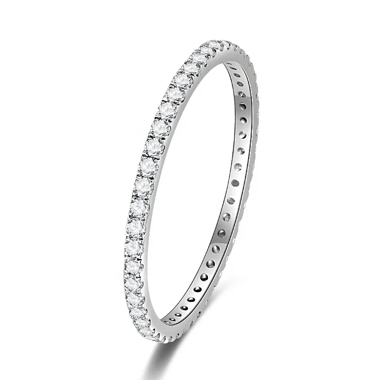 Megan manufacturer direct customized DEF VVS white moissanite ring  gold plate S925 women jewelry wedding engagement girls