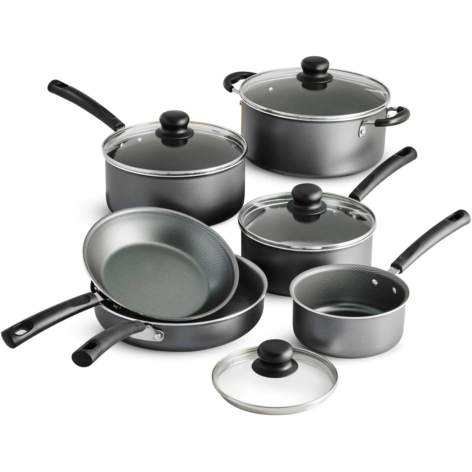 10pc Aluminum Non Stick Cookware Wok Medical Stone Gift Set Nonstick Aluminum Cookware Set with Prestige Tools
