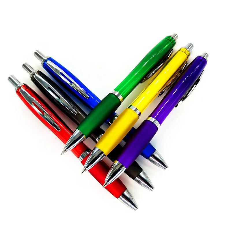 Wholesale office stationery advertising gifts press plastic ball point metal pen transparent gourd sublimation pen with logo