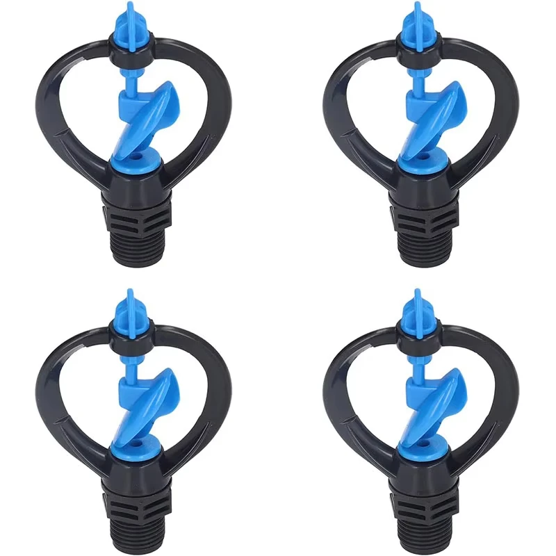 Plastic impeller butterfly shaped 360 degree automatic rotation irrigation nozzle, garden water mist nozzle, water nozzle