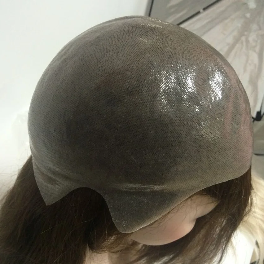 Invisible PU Thin Skin Injection Human Hair Womens Toupee