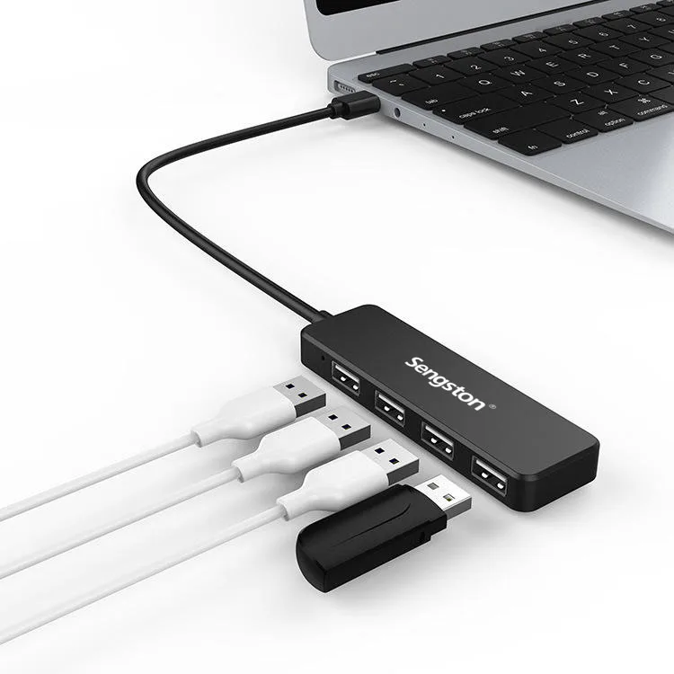 4 in 1 USB HUB 2.0 External 4 Port USB Splitter with micro USB charge for Laptop