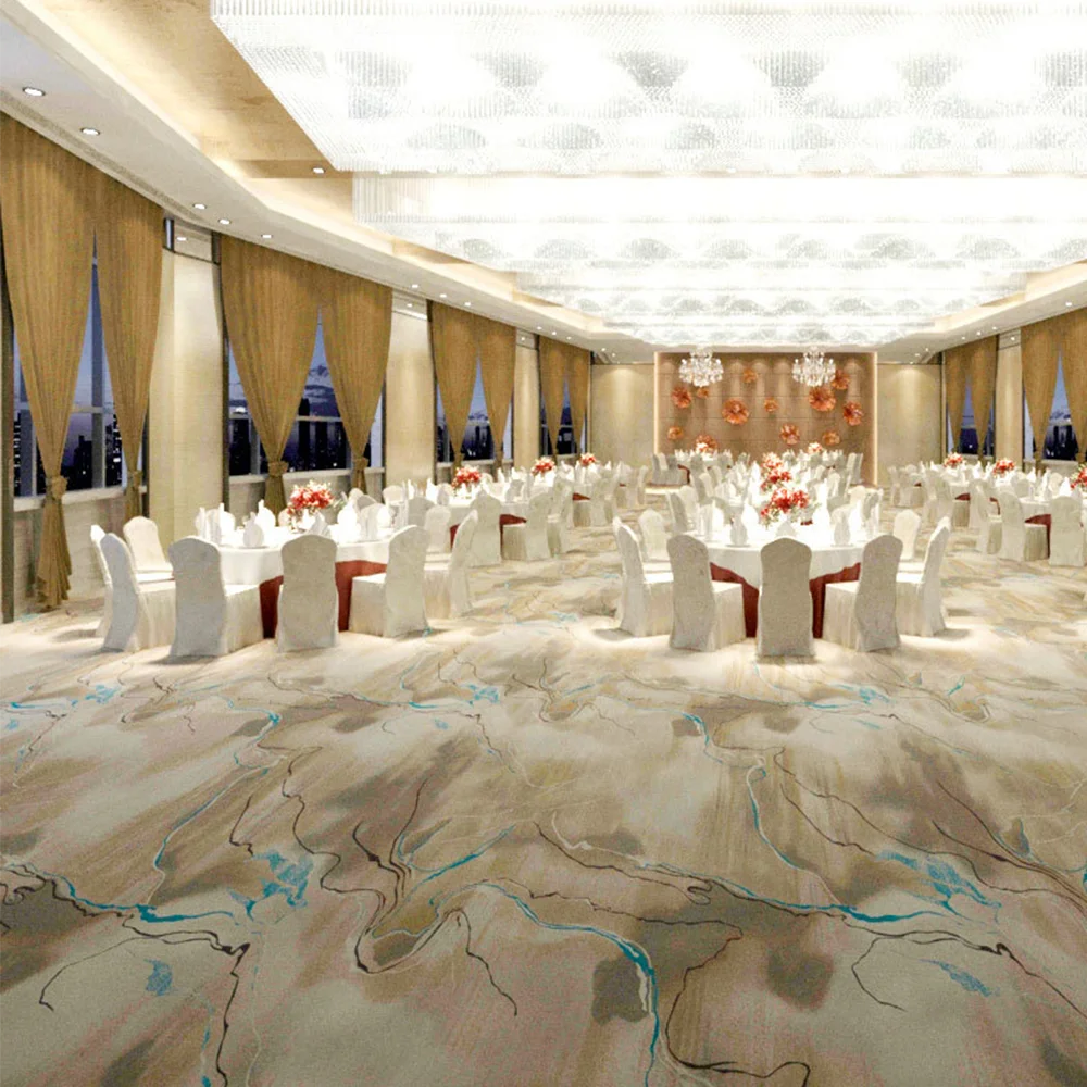 Wilton Carpet Decoration Tufted 3D Printed Modern Loop Pile Wall-to-Wall Carpet Rolls for Home and Hotel Room