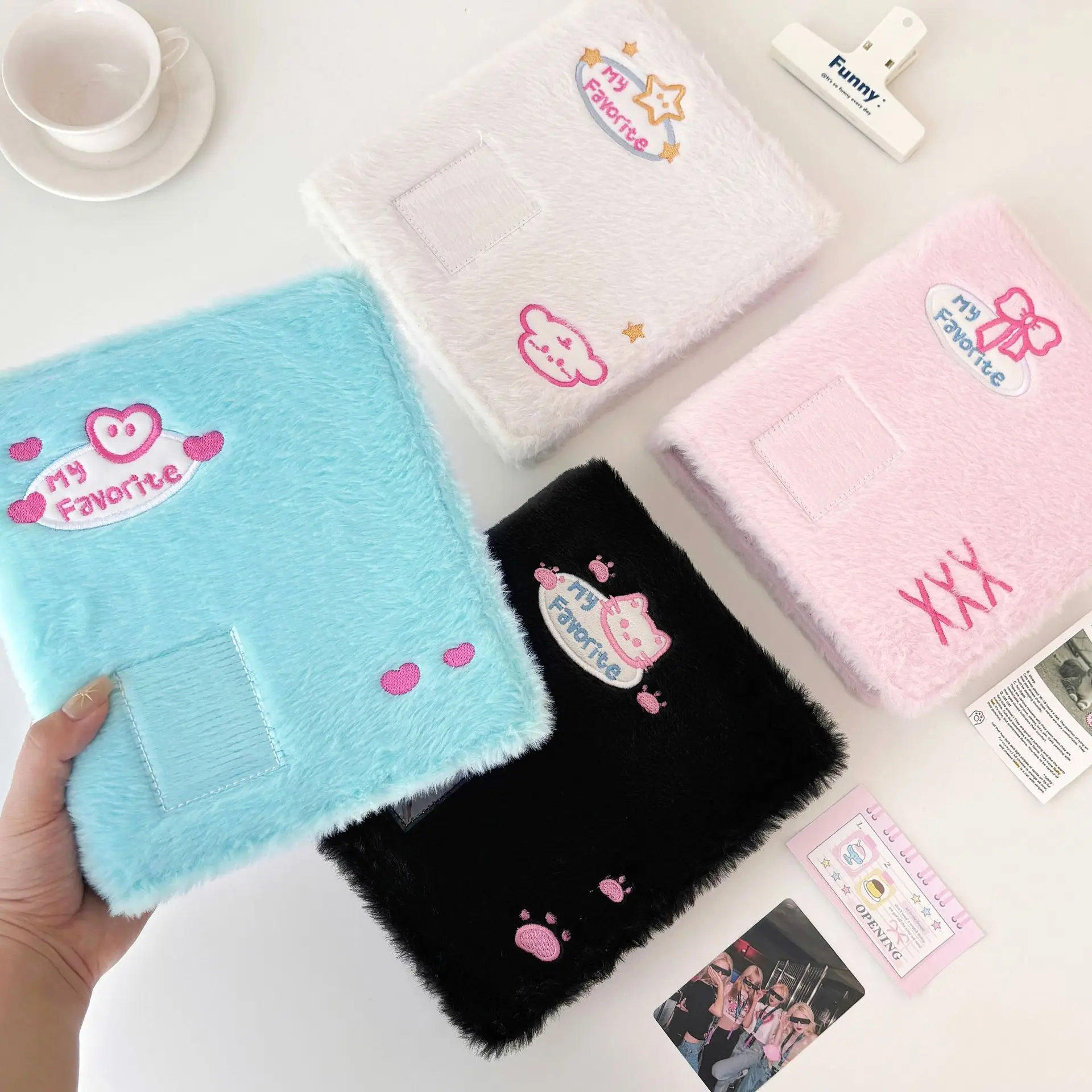 Kawaii A6 Plush Binder Macaron Color Kpop Photocard Collect Book Idol Fluffy Photo Card Holder Photocards Album
