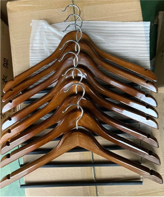 Wooden hanger thickened retro solid wood hanger