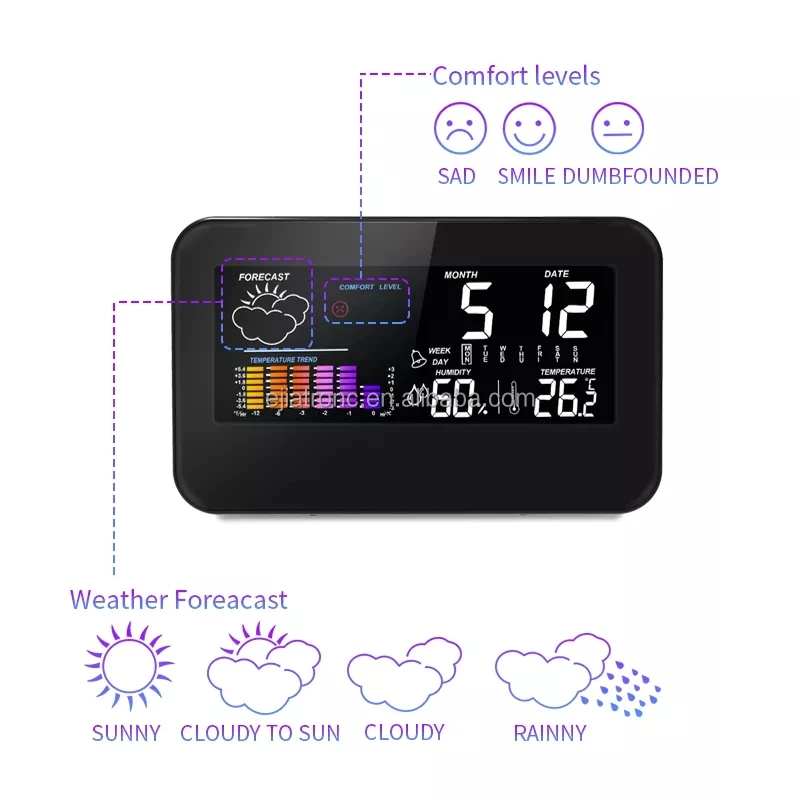 Wireless Weather Station With Color Screen Barometer Hygrometer High Accuracy Wireless Weather Station Suitable for indoor