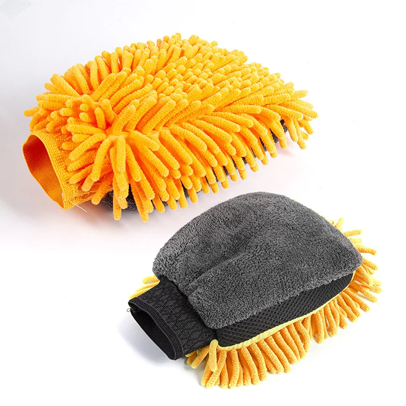 microfiber super mitt cleaning gloves for household car wash microfiber chenille fabric mitt