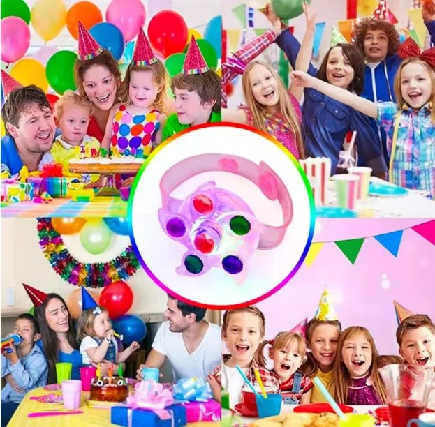 Children Gift Christmas  Party Light Up Led Flashing Rings Fidget Spinner Toy Wristband  Watch Toy