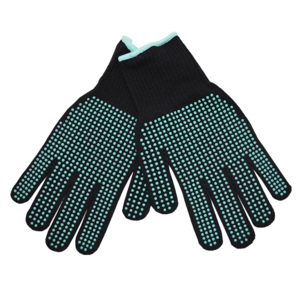 Hair Styling 482F Heat Resistant Double-sided Silica gel PVC Coating Safety Work Gloves