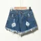 Foreign trade denim short skirt female 2024 summer new anti-slip package hip half skirt high waist elastic spice girl A-line ski
