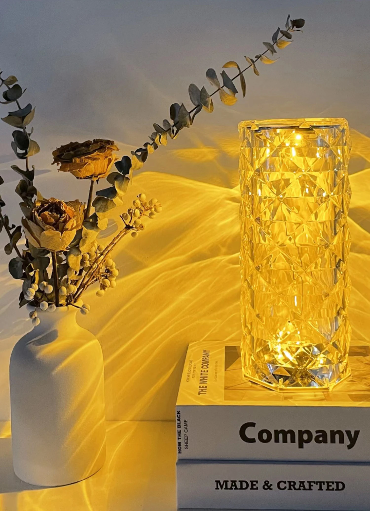 Перезаряжаемая настольная лампа в виде Розы Хрустальная светодиодная барная Настольная с сенсорным датчиком приглушаемые прикроватные лампы для спальни ресторана