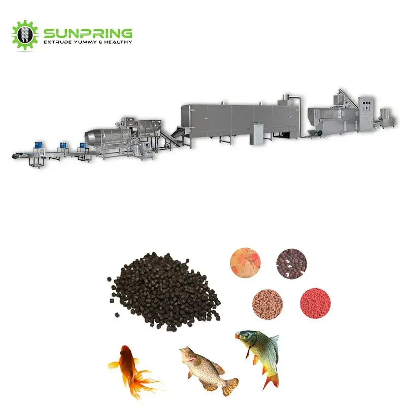 Aquarium equipment fish food processing machine twin screw fish food extruder  floating feed pellet making machine
