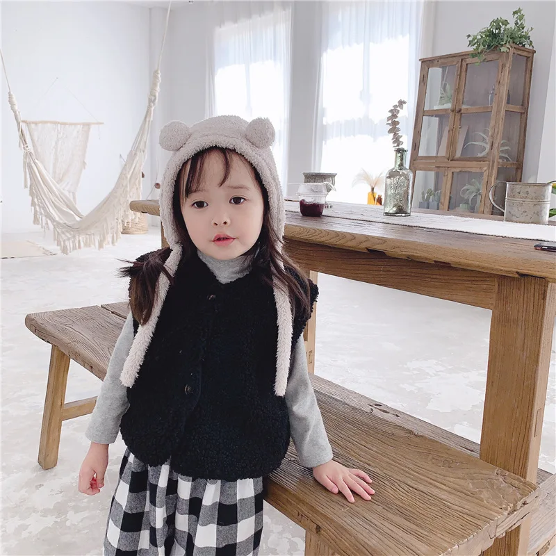
Baby Girls Vest Autumn Winter Kids Girls Warm Coat Children Fur Style Fleece Outwear Plush Vest 