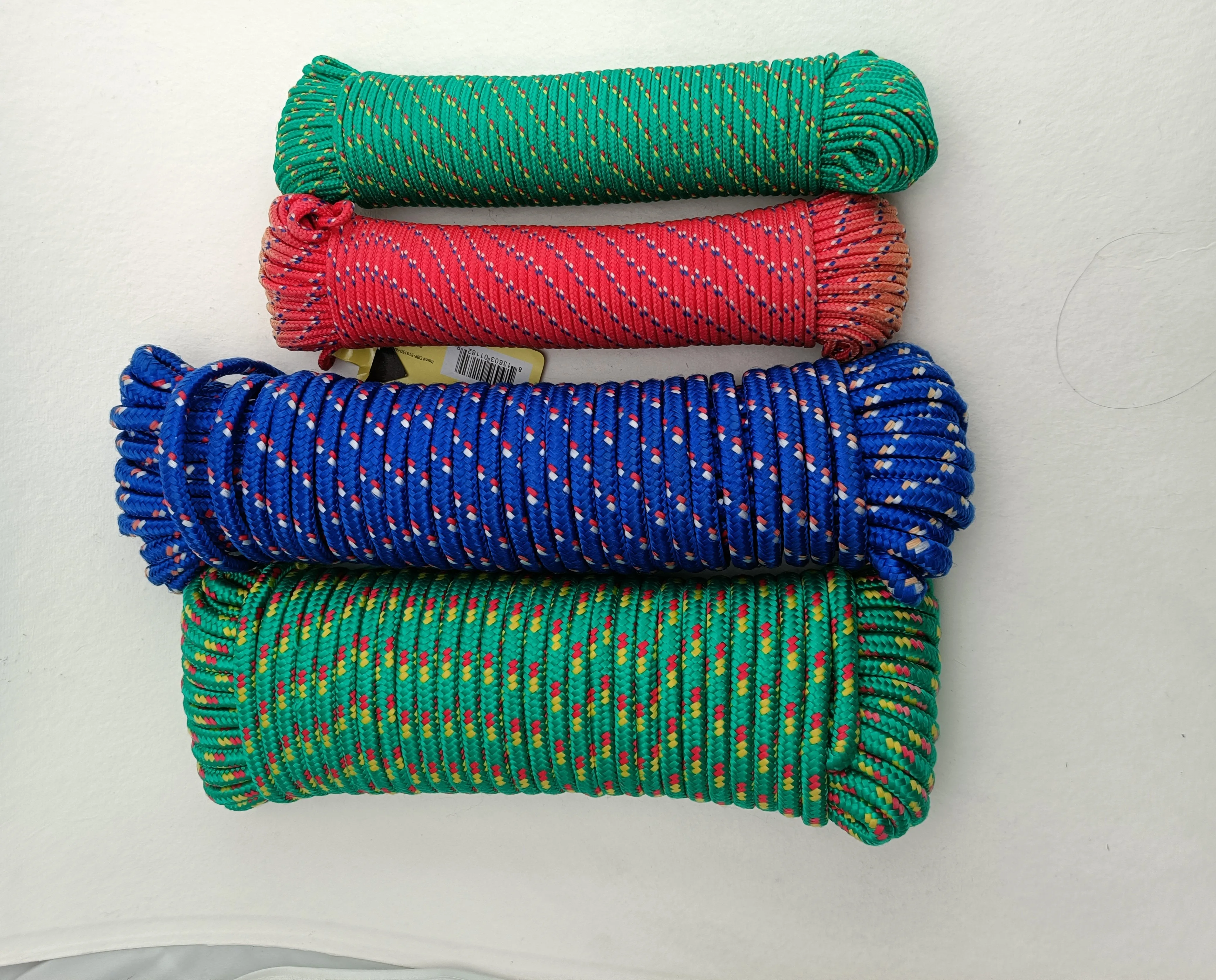 5mm solid color core-spun round rope 16-braid polyester inter-color jump point braided rope hand-held waist rope