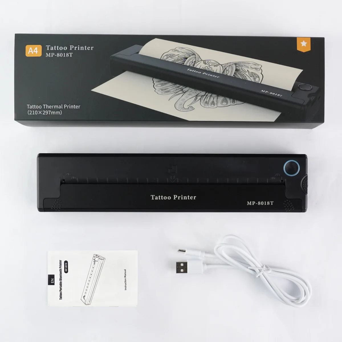 A4 Portable Tattoo Transfer Printer Machine Mini Wireless Network Thermal Stencil Line Drawing Printing Copier