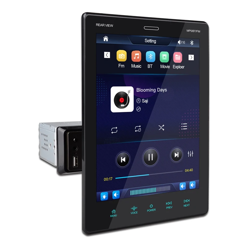 2 Din 9.5' Vertical Screen Carplay MP5 Car Radio Stereo Car Player BT FM RDS Receiver Aux-in Support Rear AHD Camera