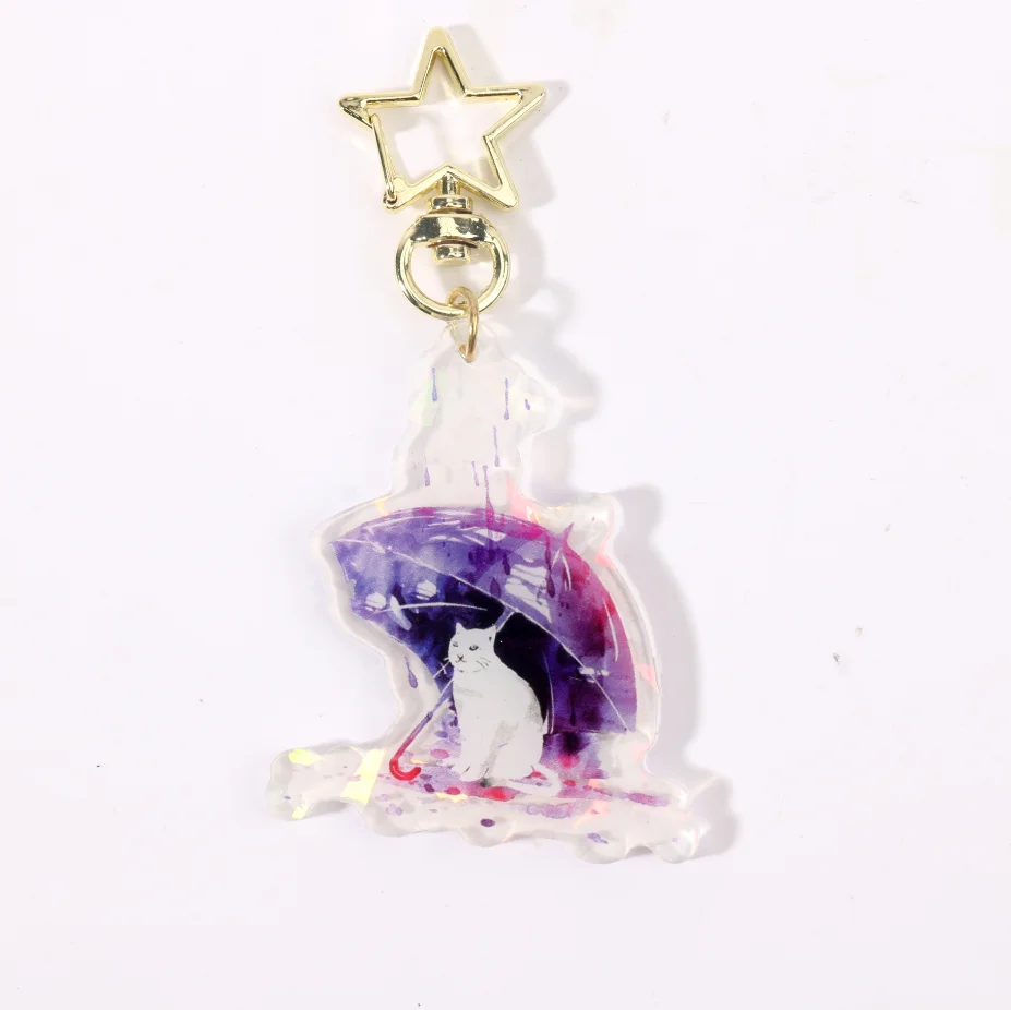 Fast Delivery Top Quality Hand Sanitzer Holder Key Chain  Lighter Offset Printing Acrylic Keychain