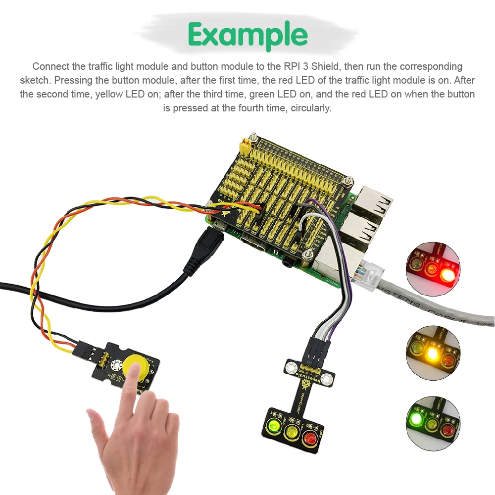  Светодиодный светофорный модуль красный желтый зеленый для arduino