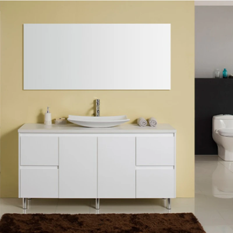 China hot sale Solid Wood Blue Bathroom Vanities Mirror Bathroom Cabinets From Manufacturer