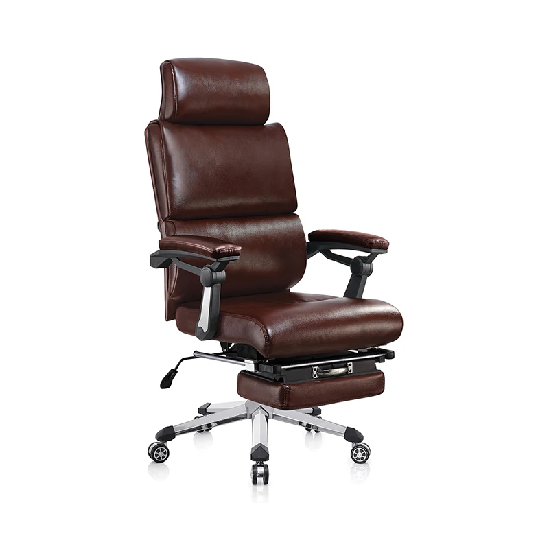 Adjustable Office Chair Dual-handle Multifunctional Chassis Leather Chair