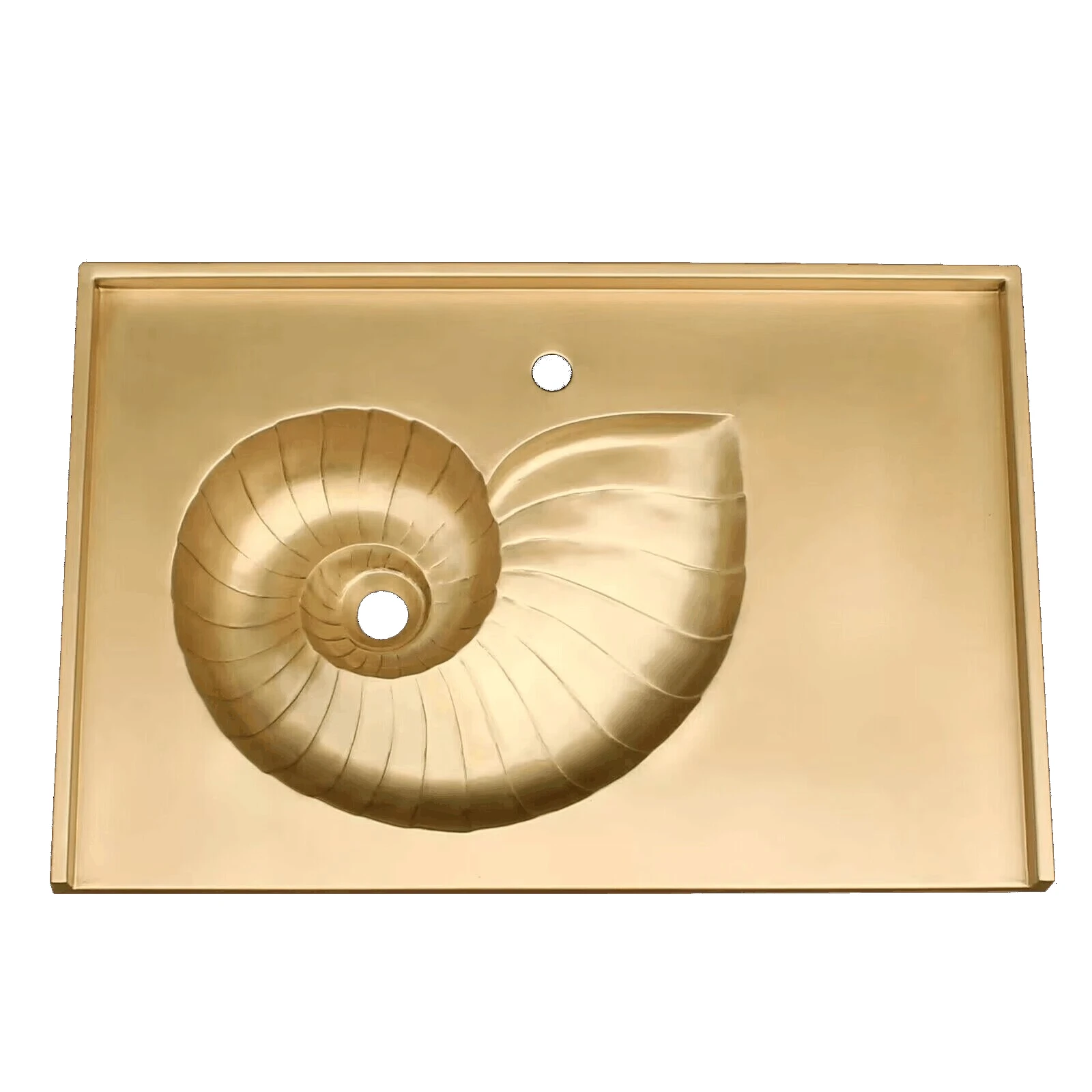 nautilus sea shell design brass integrated Sink for Hotel bathroom countertop  Custom