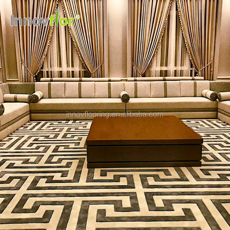 China Top Exhibition Sheep Wool Fair Kilim Fluffy Red Tapis Salon 3d Carpets For Events Hotel Furniture Night Club Carpet