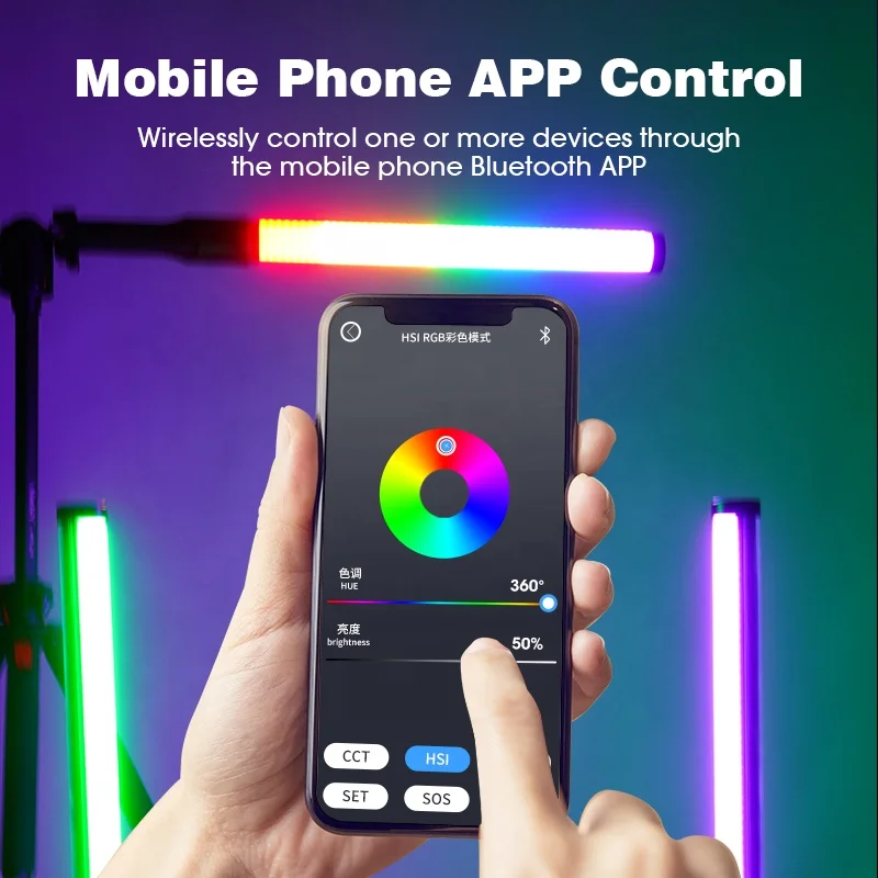 Manbily Handheld Rgb Led  Live Stream Wand Light Ls-650 Rgb Led Tube Video Light Stick For Photography Studio