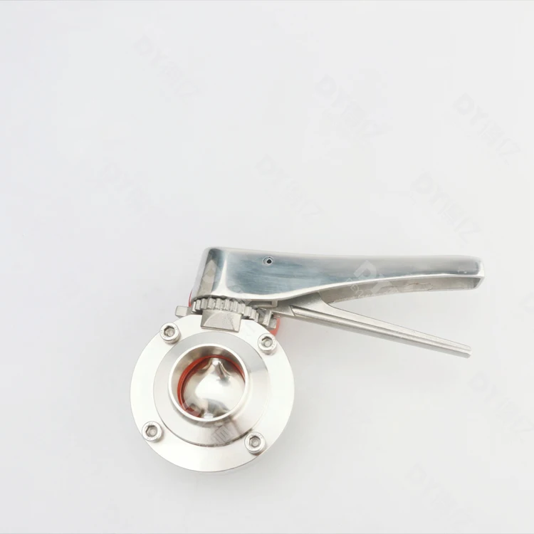 China Tri Clamp Weld Thread Butterfly Valves with Stainless Steel Fiber Handle