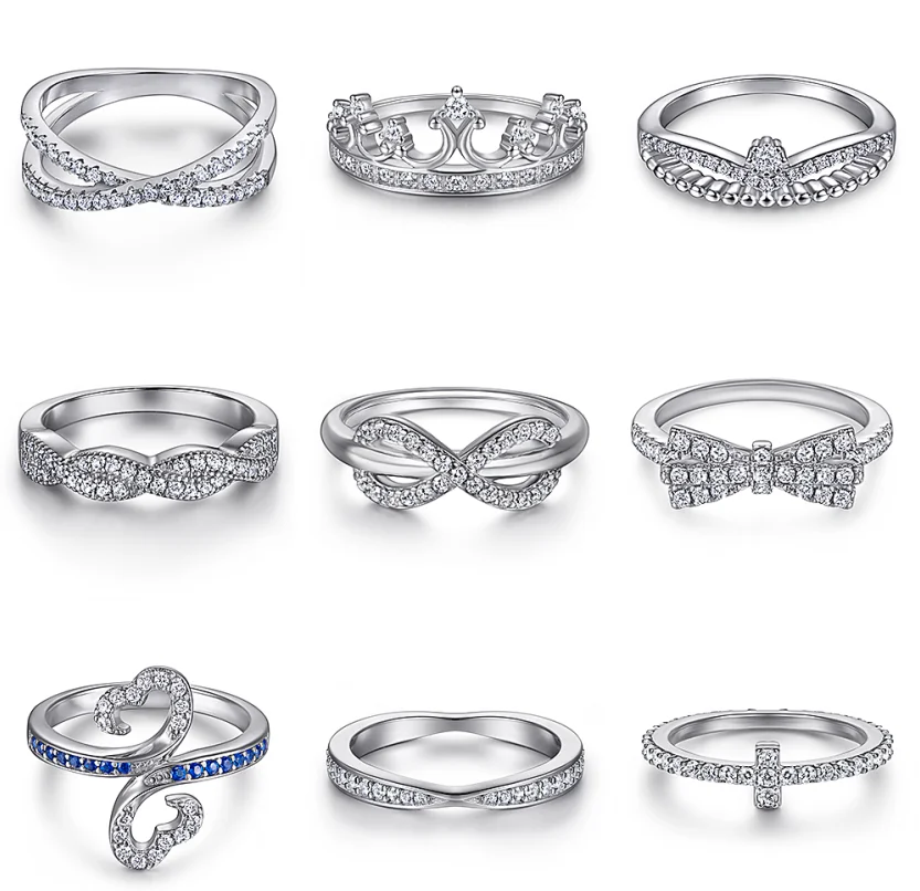 Sterling 925 Silver Jewelry Minimalistic Originality Geometric Triangle Rings sterling silver 925 jewellery