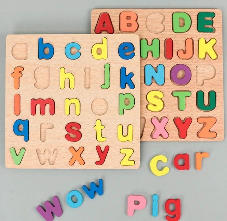 number letters wooden puzzle blocks boys and girls babies early education intelligence matching