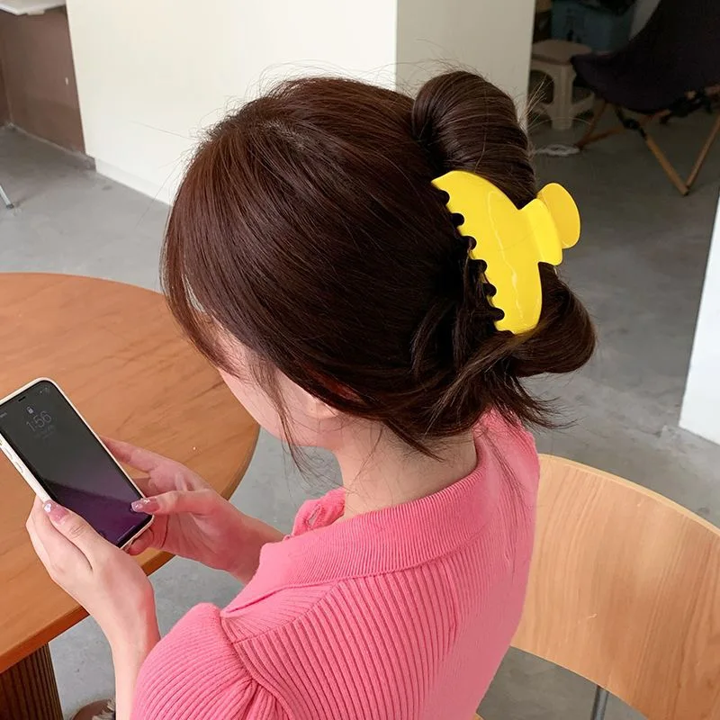 Korean Style Army Green Plain Hair Clip Claw For Thick Hair Acetate Hair Clamp For Women Custom Logo Accessories