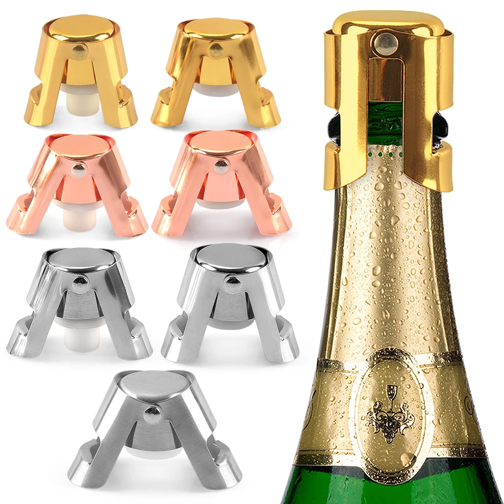 ZBPASL-High quality Stainless Steel Gold Vacuum Sealed Wine Sparkling Stopper Champagne Bottle Stoppers