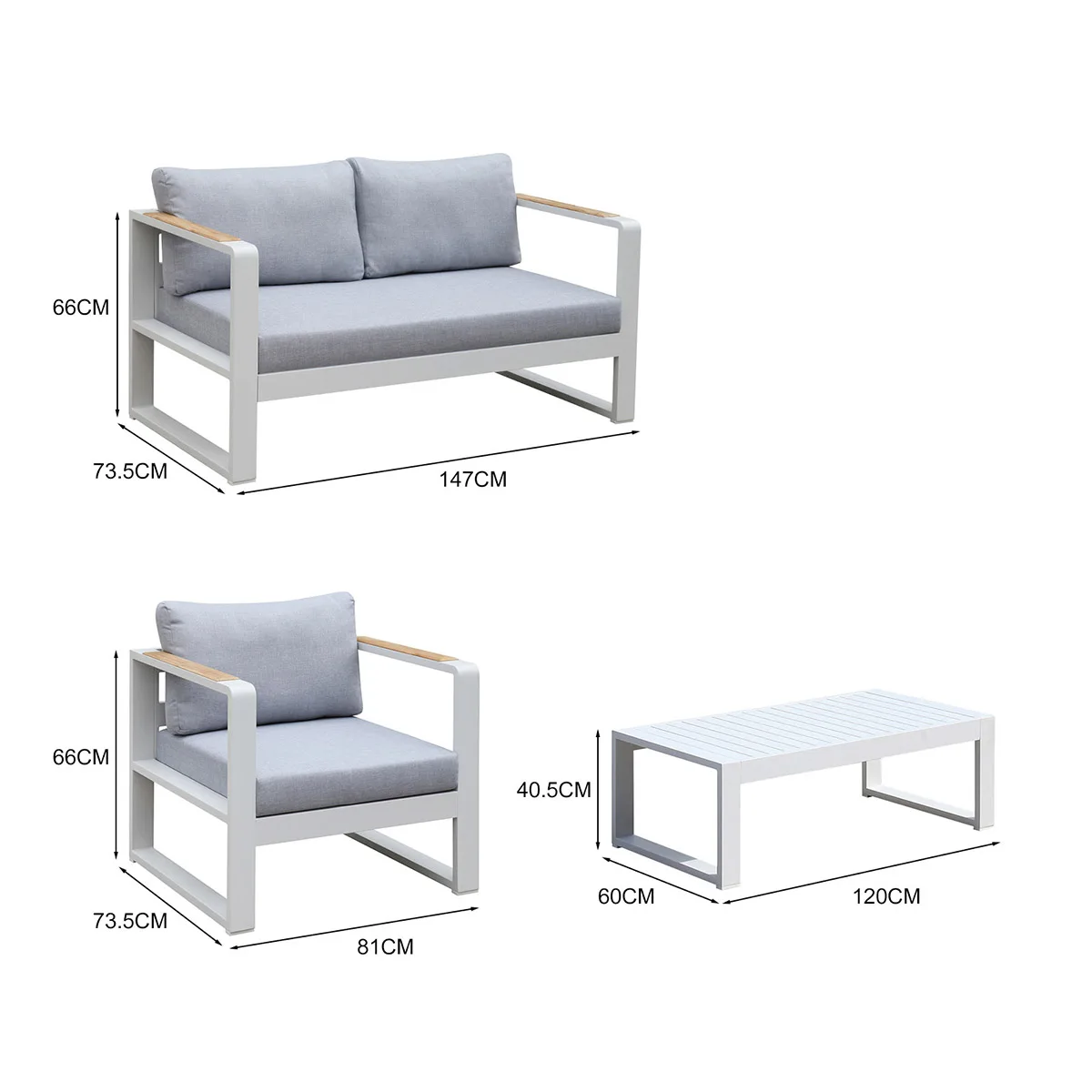 aluminum  modern garden sofa outdoor furniture lounge chair