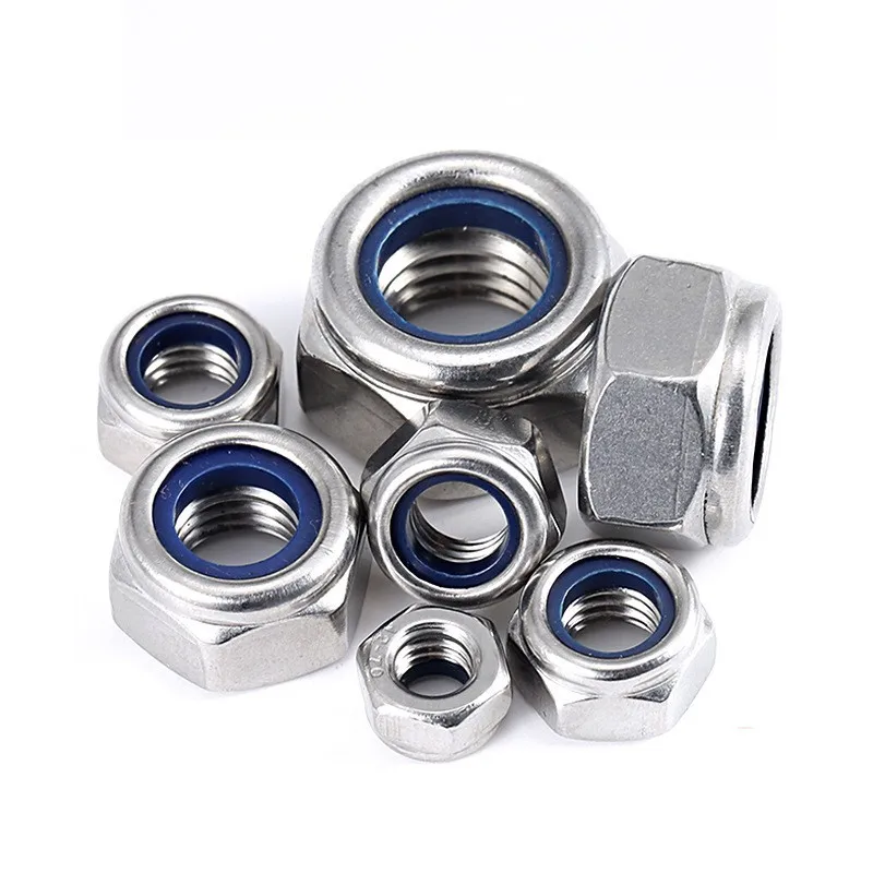 Hexagon Nylon Self locking Nut Stainless Steel Galvanized Finish Lock nut Metric Certificate