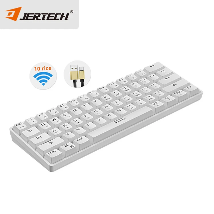 Jertech JK530 Factory Direct Sale ABS Mini Keyboard Economic USB 2.0 Cute Pink Keyboard RGB 60% mechanical Keyboard Wireless