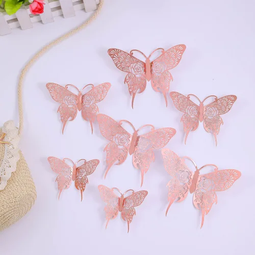 SINOWRAP Hot Sale Bouquet Decoration Foldable Beautifully Hollowed Out Butterfly Accessories For Floral Wrapping Paper