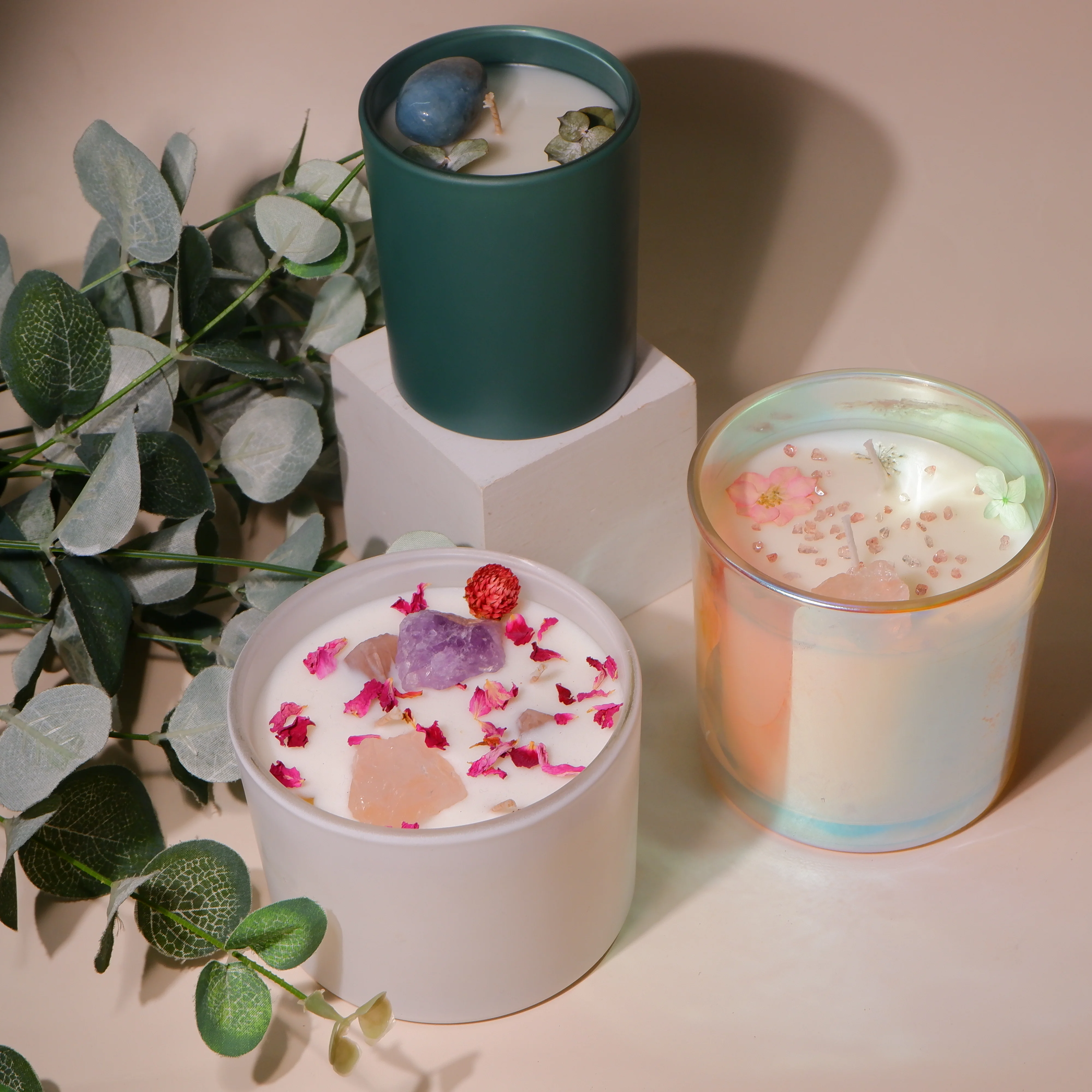 Luxury Leather Wrapped Home Decor Cylinder Empty Scented Candle with Custom Logo